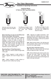 Thumbnail of document Manual - 1221 / 1222 / 1223 Flex-Tube U-Tube Manometer